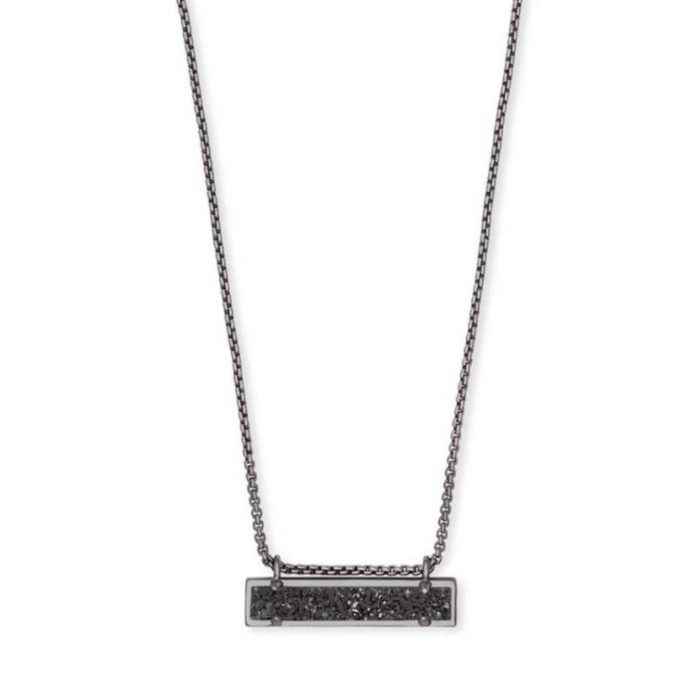 FREE SHIPPING! Kendra Scott | Leonor Pendant Necklace | Gunmetal & Black Drusy